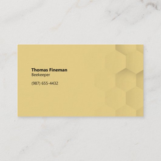 Farbenfrohe Biene und Honeycomb Light Amber Gold Visitenkarte (Rückseite)