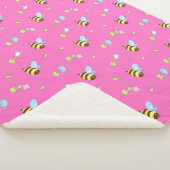 Farbenfrohe Bienen und Blume Sherpadecke (3/4)