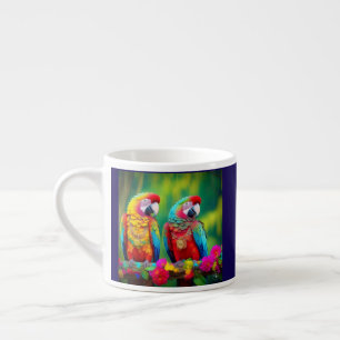 Farbenfrohe Biervögel auf dem Zweig-67859 Espressotasse