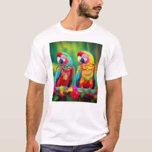 Farbenfrohe Biervögel auf dem Zweig-67859 T-Shirt