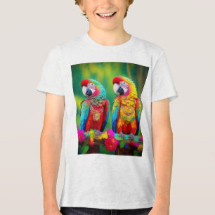 Farbenfrohe Biervögel auf dem Zweig-67859 Tri-Blend Shirt