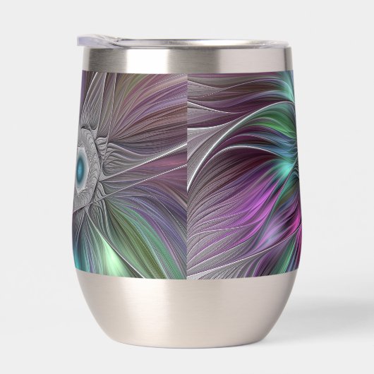 Farbenfrohe Big Blume Abstrakte Trippy Fraktal Art (Rechts)