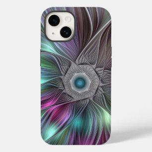 Farbenfrohe Big Blume Abstrakte Trippy Fraktal Art Case-Mate iPhone 14 Hülle