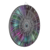 Farbenfrohe Big Blume Abstrakte Trippy Fraktal Art Dartscheibe (Vorderseite Links)