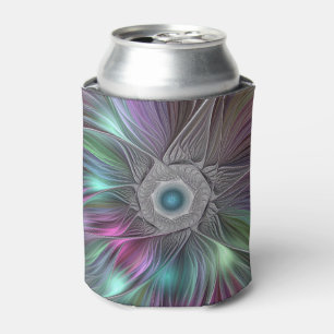 Farbenfrohe Big Blume Abstrakte Trippy Fraktal Art Dosenkühler
