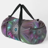 Farbenfrohe Big Blume Abstrakte Trippy Fraktal Art Duffle Bag (Rechte Ecke)