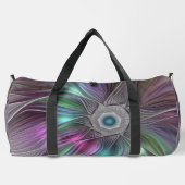 Farbenfrohe Big Blume Abstrakte Trippy Fraktal Art Duffle Bag (Rückseite)