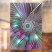 Farbenfrohe Big Blume Abstrakte Trippy Fraktal Art Fensteraufkleber (Blatt 2)