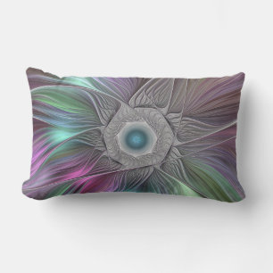 Farbenfrohe Big Blume Abstrakte Trippy Fraktal Art Kissen Für Draußen