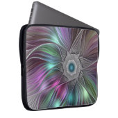 Farbenfrohe Big Blume Abstrakte Trippy Fraktal Art Laptopschutzhülle (Vorne Rechts)