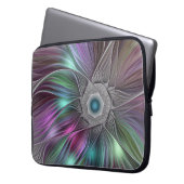 Farbenfrohe Big Blume Abstrakte Trippy Fraktal Art Laptopschutzhülle (Vorderseite Links)