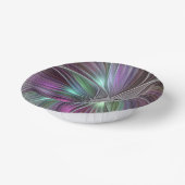 Farbenfrohe Big Blume Abstrakte Trippy Fraktal Art Pappteller (Gewinkelt)