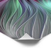 Farbenfrohe Big Blume Abstrakte Trippy Fraktal Art Poster (Ecke)