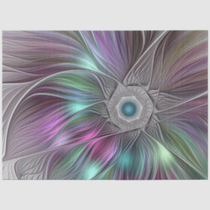 Farbenfrohe Big Blume Abstrakte Trippy Fraktal Art Seidenpapier