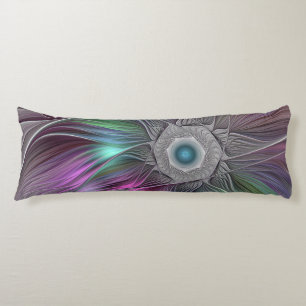 Farbenfrohe Big Blume Abstrakte Trippy Fraktal Art Seitenschläferkissen
