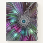 Farbenfrohe Big Blume Abstrakter Trippy Fraktal Na Notizblock (Rückseite)