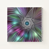 Farbenfrohe Big Blume Abstrakter Trippy Fraktal Na Notizblock (Rückseite)
