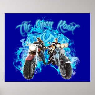 Farbenfrohe Biker-Motorrad-Wand-Plakatwand Poster