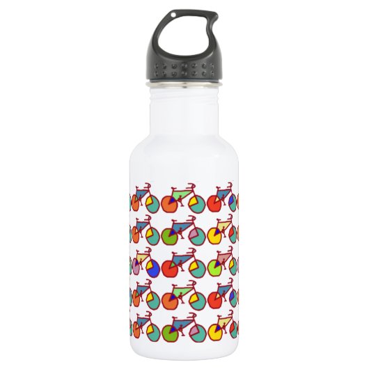 Farbenfrohe Bikes Trinkflasche (Vorderseite)
