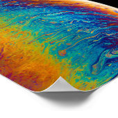 Farbenfrohe Bilder Cooler Mondbilder kreativer Mon Poster (Ecke)