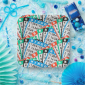 Farbenfrohe Bingokartensammlung Pappteller (Party)