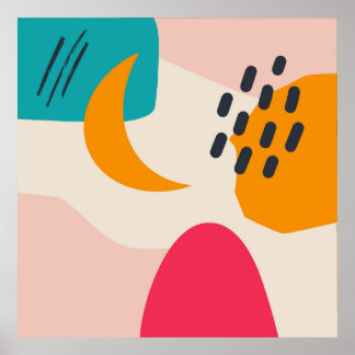 Farbenfrohe, Bio Form moderne Kunst Poster