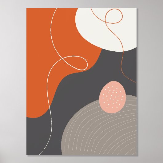 Farbenfrohe Bio Formen Moderne Poster Art (Vorderseite)