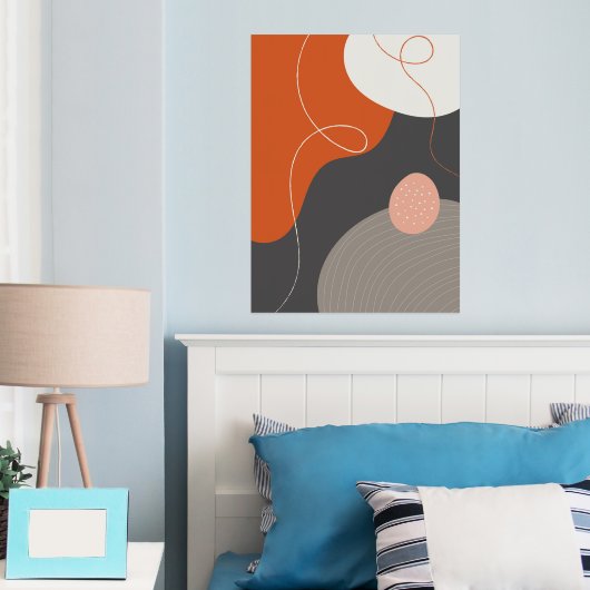 Farbenfrohe Bio Formen Moderne Poster Art (In Situ (Schlafzimmer))