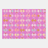Farbenfrohe Bio geometrische Formen auf Magenta Geschenkpapier Set (Vorderseite 3)