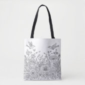 Farbenfrohe Bird Line Art Design Tasche (Vorderseite)