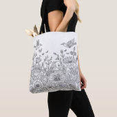 Farbenfrohe Bird Line Art Design Tasche (Von Nahem)