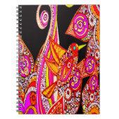 Farbenfrohe Bird of Paradise Black Spiral Notebook Notizblock (Vorderseite)
