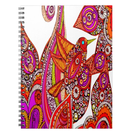 Farbenfrohe Bird of Paradise White Spiral Notebook Notizblock (Vorderseite)