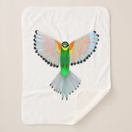 Farbenfrohe Bird Sherpa Blanket Sherpadecke