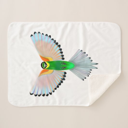 Farbenfrohe Bird Sherpa Blanket Sherpadecke (Vorderseite (Horizontal))