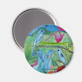 Farbenfrohe Birds Magnet (Vorderseite/Rückseite)