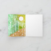 Farbenfrohe Birkenbaum-, Mond- und Vogelgrüßkarte Karte (Innenseite)