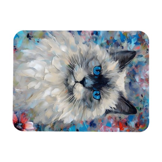 Farbenfrohe Birman Cat Magnet (Horizontal)