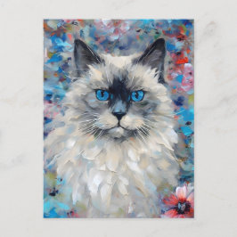 Farbenfrohe Birman Cat Postkarte