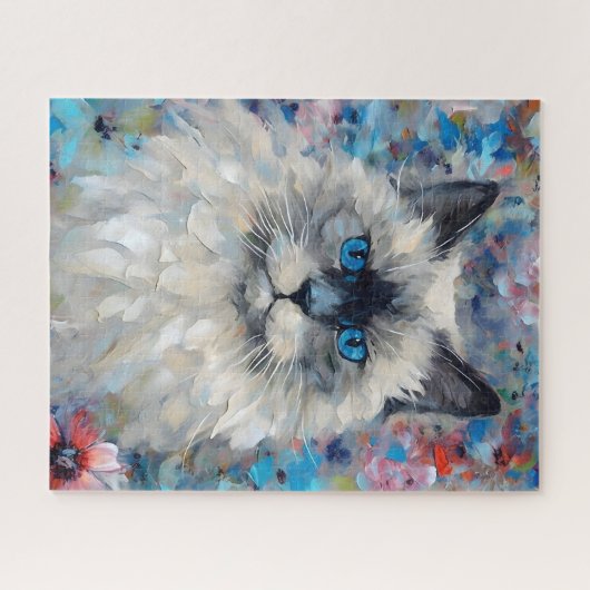 Farbenfrohe Birman Cat Puzzle (Horizontal)