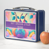 Farbenfrohe Birne 1. Klasse Stern 2025 Metall Brotdose (Beispiel)