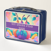 Farbenfrohe Birne 1. Klasse Stern 2025 Metall Brotdose (Vorderseite)