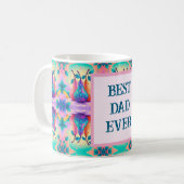 Farbenfrohe Birne mit bester Vater je Kaffeetasse (Vorderseite Links)