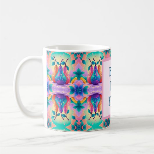 Farbenfrohe Birne mit bester Vater je Kaffeetasse (Links)