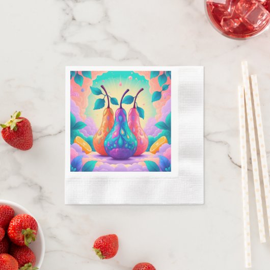 Farbenfrohe Birne Serviette (Beispiel)