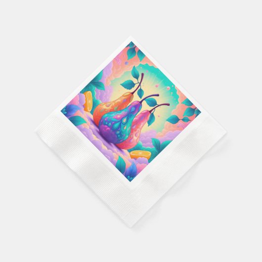 Farbenfrohe Birne Serviette (Ecke)