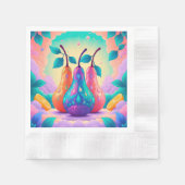 Farbenfrohe Birne Serviette (Vorderseite)