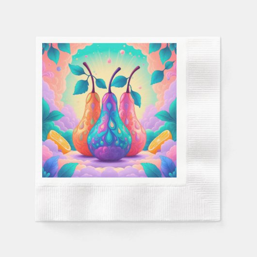 Farbenfrohe Birne Serviette (Vorderseite)