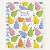 Farbenfrohe Birnen Fruchtmuster Personalisiertes R Notizblock (Vorderseite)