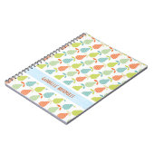 Farbenfrohe Birnen und Streifen Nahtloses Muster Notizblock (Linke Seite)